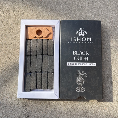 ISHOM印度进口香砖黑沉香BLACK OUDH手工制作香薰熏香香氛净化