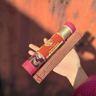 不丹雷龙DUCK款文殊菩萨手工粗藏香熏香佛香家用供香 长20cm粗4mm