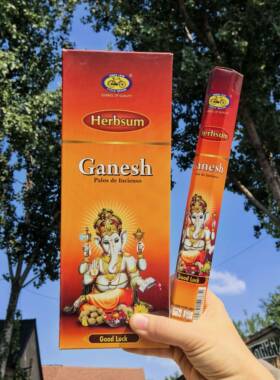 印度进口Herbsum正品线香象鼻财神Ganesh 家用香薰卫生清新除味