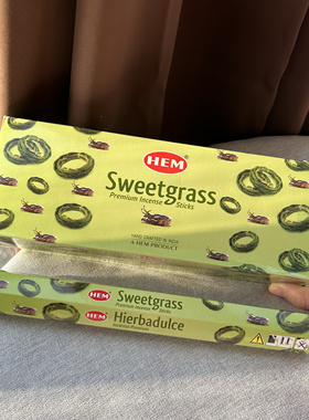 印度进口HEM线香 甜草Sweetgrass清新舒缓放松供奉香薰竹签香正品