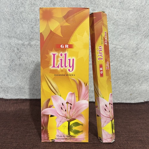 GR印度香线香百合花Lily 原装进口手工熏香室内除味衣橱盖味净化