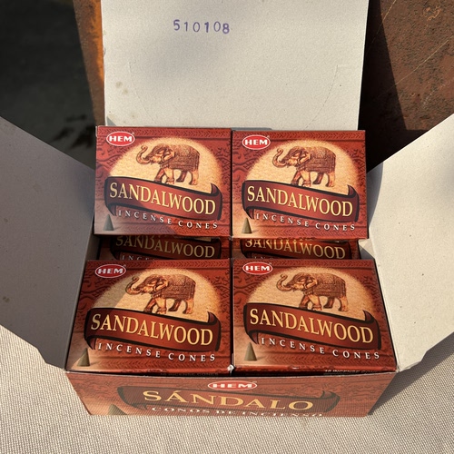 【新品】HEM印度进口塔香 经典老山檀香木SANDALWOOD锥香正品香薰