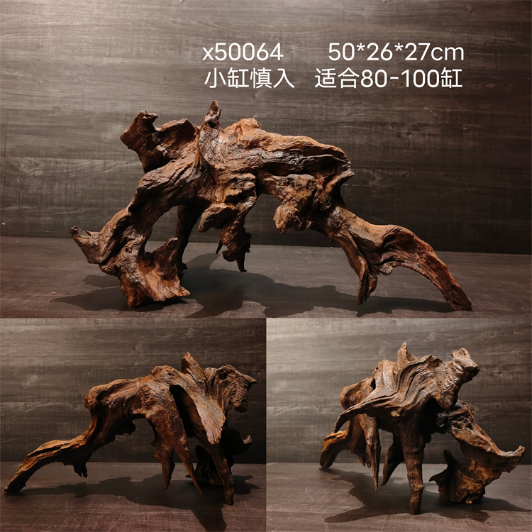 [麦子]中号紫柚沉木 鱼缸树桩刺木造景 禅意摆件树根乌龟晒台水族