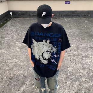 CPFM TRAVIS SCOTT联名闪电印花潮牌美式高街宽松情侣FOG短袖T恤