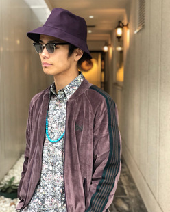 Needles track葡萄紫天鹅丝绒蝴蝶夹克日系潮流休闲外套男女同款