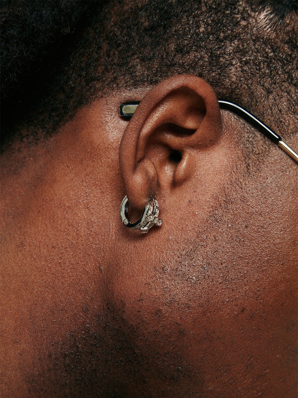 ICEGANG 원래 유럽과 미국의 스텝 스퀘어 다이아몬드 귀걸이 라이트 럭셔리 귀걸이 힙합 남자 정의 귀걸이 귀걸이의 검