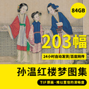 饰画画芯临摹素材 孙温红楼梦绘本高清图片电子画册国画花鸟人物装