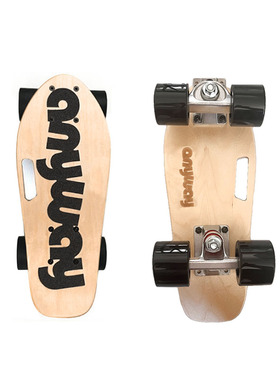 anyway超萌小陆冲mini迷你小鱼板专业高端手提板配高弹轮首创便携