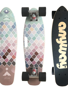 校园代步anyway神行者滑板枫木手提小鱼板巡航板初学者陆地冲浪板