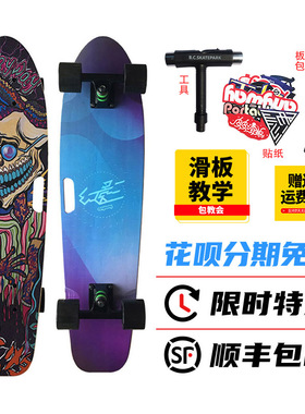 anyway幻影陆地冲浪板手提枫木大鱼板初学者滑板复古公路刷街皮皮