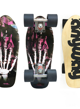 皮皮滑板anyway超萌板迷你mini滑板便携小鱼板香蕉板初学者小滑板