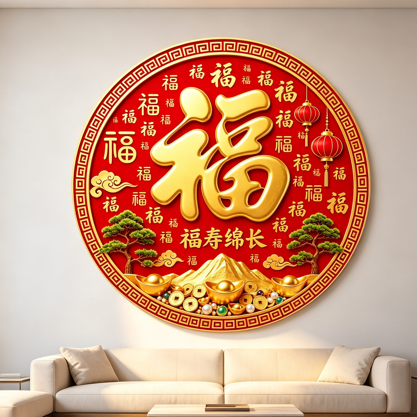 福字墙贴福门贴乔迁新家贴纸冰箱软装墙贴