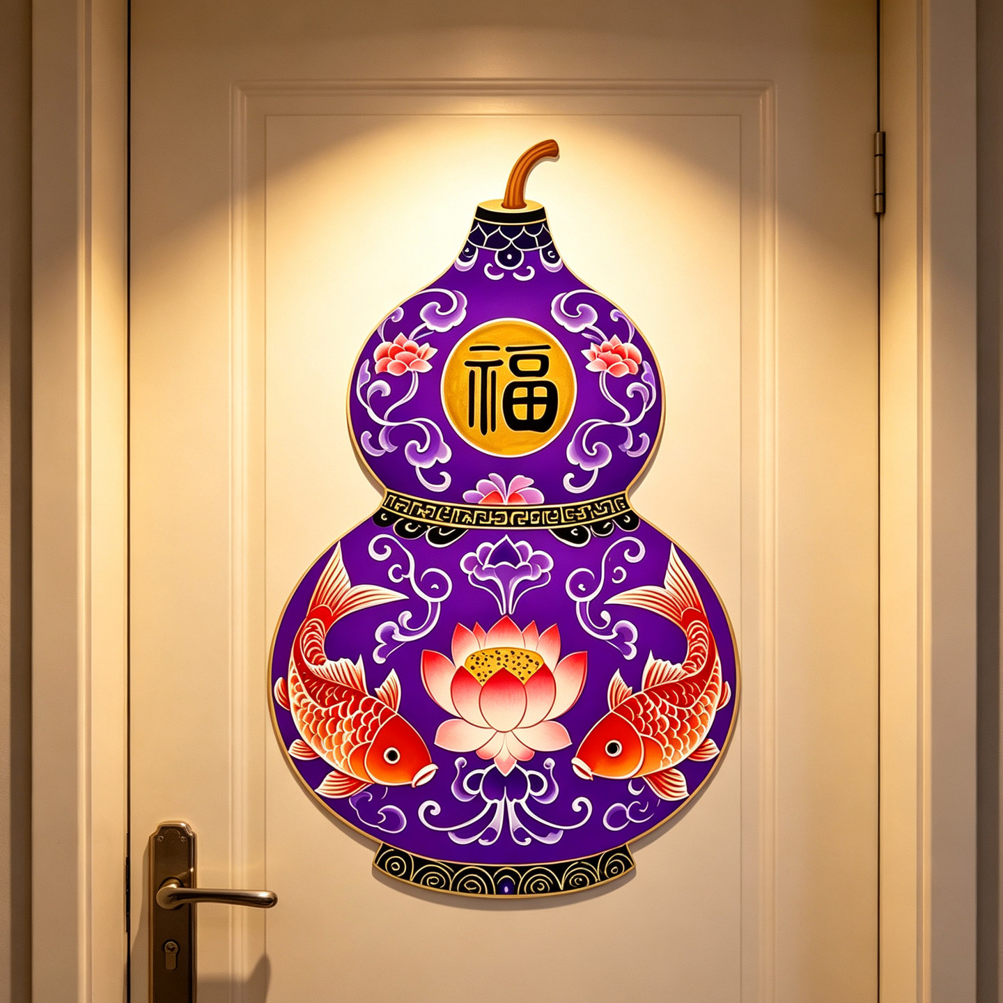葫芦门贴紫气东来墙贴画乔迁入宅软装墙贴