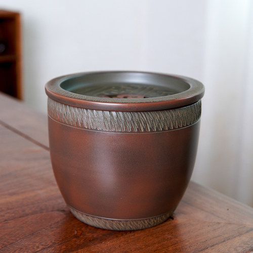 湿茶渣缸 福水洗 广西坭兴陶纯手工复古茶渣茶废水过滤缸