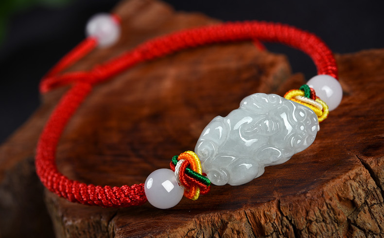 本命年红绳手链情侣饰品翡翠玉石
