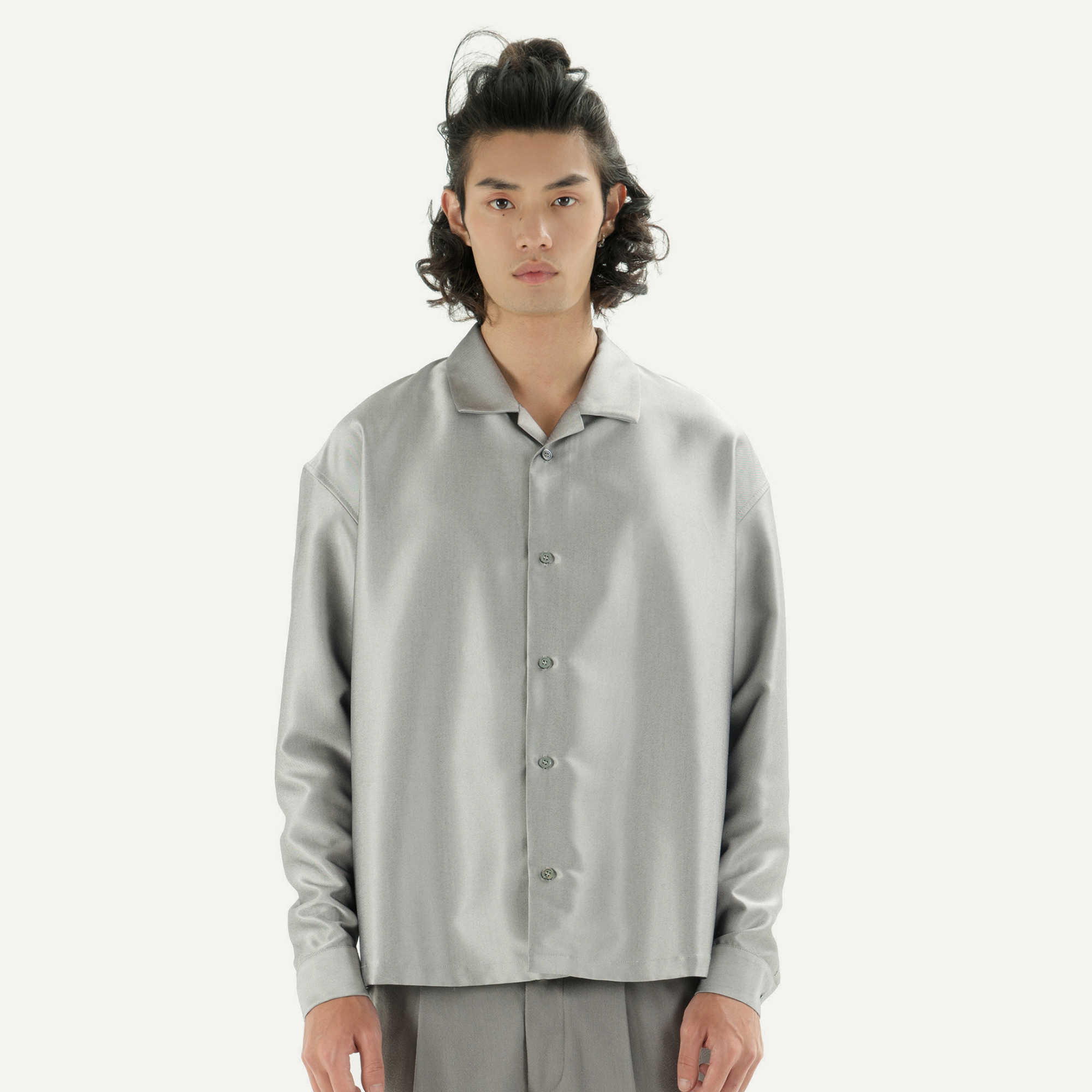 TENT STUDIO 18AW-M149 SHORT SHIRT ¾Æºì/ÒøÉ« ¸ß¹â¸Ð¶Ì¿î³ÄÉÀ