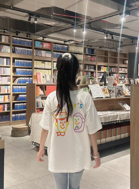 巴斯光年胡迪andys玩具总动员纯棉t恤女2024新款夏季宽松休闲短袖