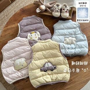 龙凤胎童装宝宝兄妹姐弟装儿童羽绒马甲2025秋冬新款女童轻薄外套
