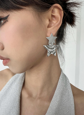 atmshop千禧y2k摇滚朋克五角星吊坠复古耳环辣妹甜酷个性星星耳坠