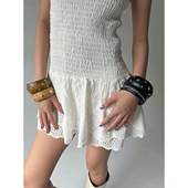 atmshop朋克辣妹复古宽版 夸张小众叠戴手环臂环 铆钉木头手镯个性