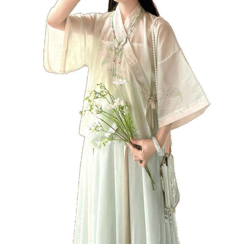 新款大码胖MM新中式女装国风改汉服套装