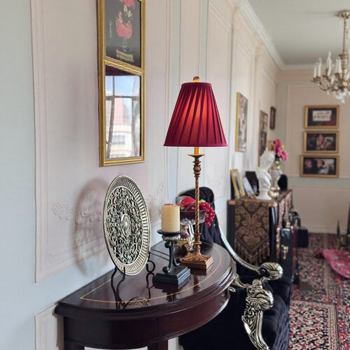 欧式复古酒红色婚庆客厅书房台灯