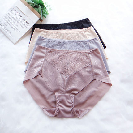 高腰无痕丝滑包臀女士三角裤高端微收塑身提花美体裤内裤大小码 7