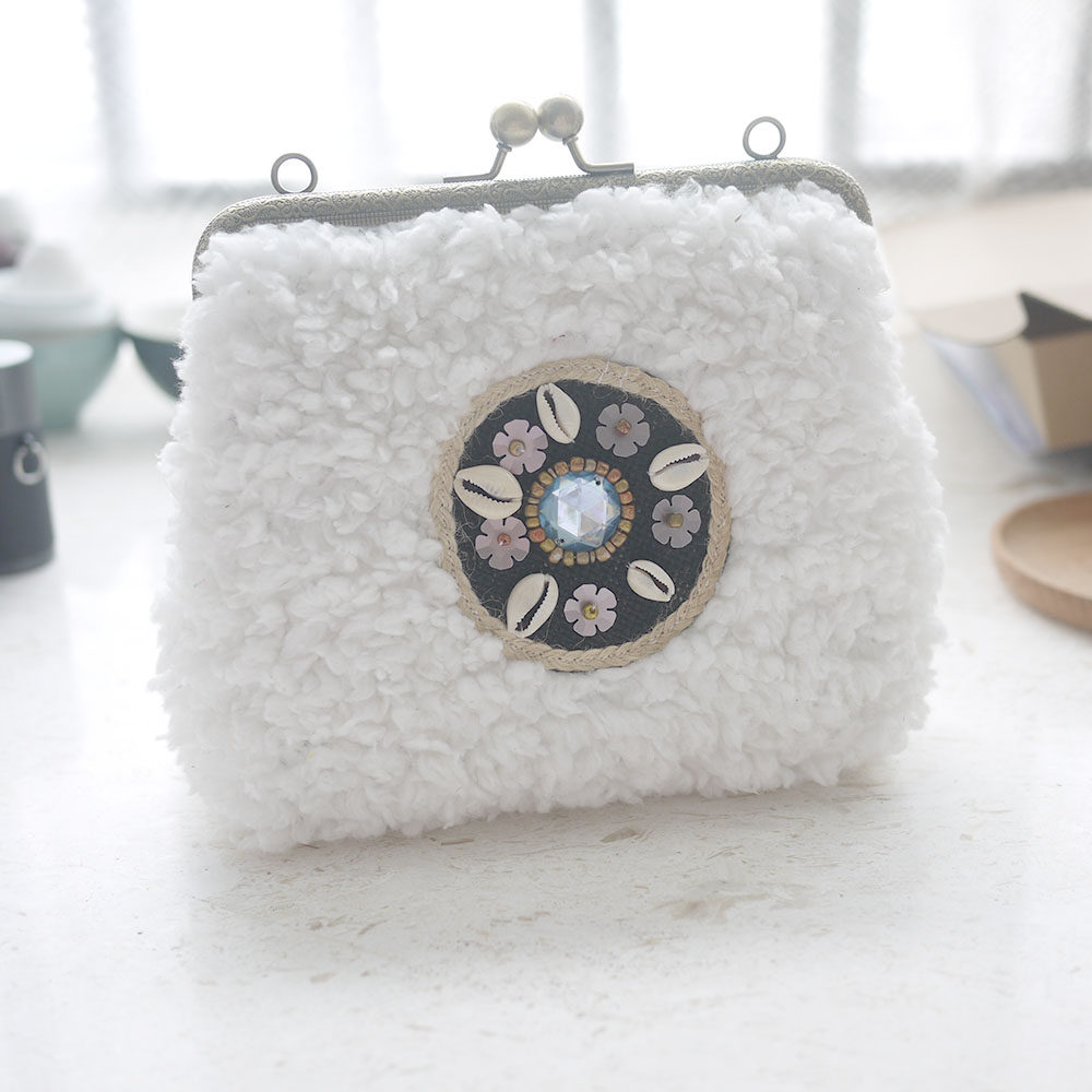 原创手工包包毛毛绒绒创意手机包杂物收纳小包特别生日礼物斜挎包