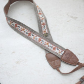 原创小众设计手工自制相机肩带复古绣花宽肩带可调节拆卸微单通用