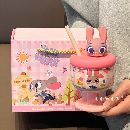 迪士尼疯狂动物城陶瓷马克杯子儿童家用喝水女生日礼物女孩伴手礼