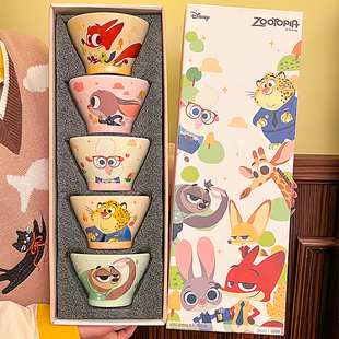 疯狂动物城陶瓷饭碗家用2025新款 斗笠碗筷子餐具搬家乔迁新居礼物