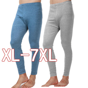 特大号中老年加档7XL 男加肥加大单件肥佬棉质高腰棉毛裤 秋裤 大码