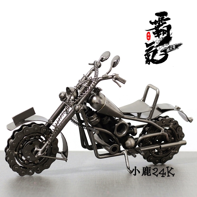 纯金属超大号摩托车模型霸气工艺品铁艺特大摩托纯手工家居装饰品