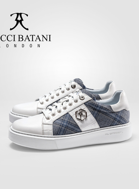 Scabal联名BucciBatani搭配鳄鱼皮手工轻奢透气联名板鞋