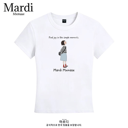 Mardi Mxmasei韩国正品2026新款夏T恤女今年的流行慵懒短袖男女款