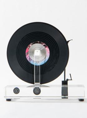 透明水晶音箱黑胶碟片摆件