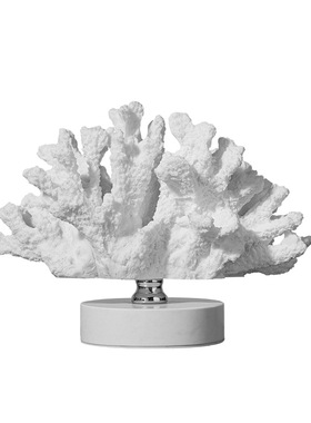 现代轻奢白色珊瑚摆件样板间客厅桌面酒柜书柜家居样板房软装饰品