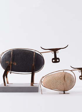 新中式风客厅茶几隔断抽象动物