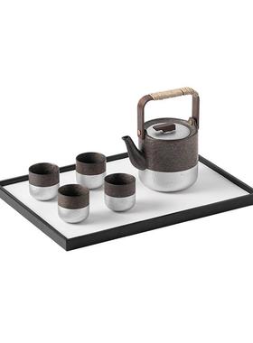 新中式陶瓷茶具装饰摆件茶几组合装饰品样板间中古风茶室软装摆设