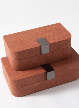 简约轻奢皮革收纳首饰盒