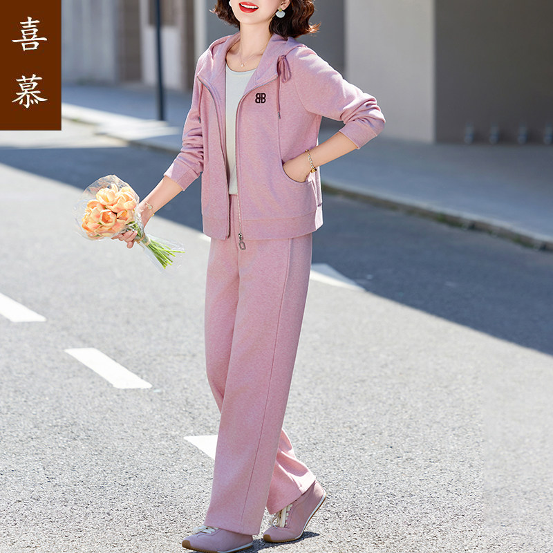 喜慕中老年连帽卫衣运动套装