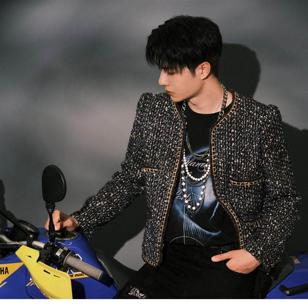 海购王一博明星同款高级小香风粗花呢编织男女短款开衫外套四口袋