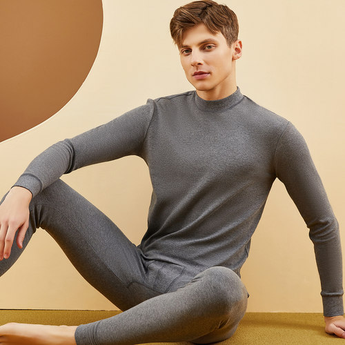 顶呱呱半高领100%中厚保暖内衣