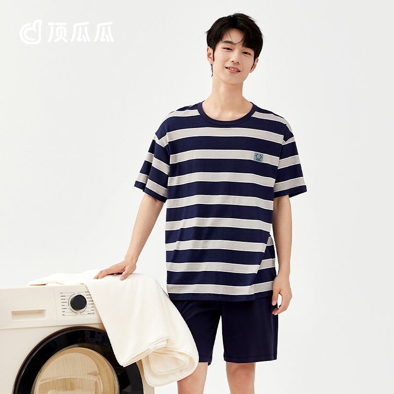 顶瓜男士纯棉夏季短袖睡衣