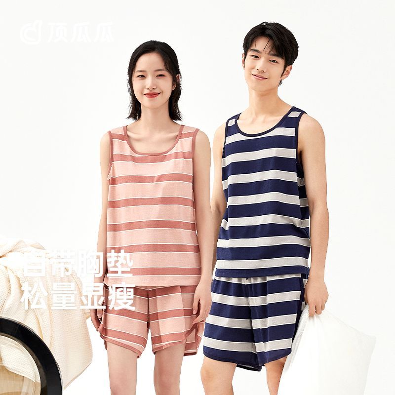 顶瓜瓜男女纯棉夏季家居服睡衣