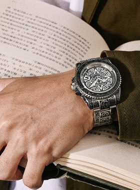 雕刻新款全自动机械表MIYOTA机芯手表男特种兵男士手表正品腕表