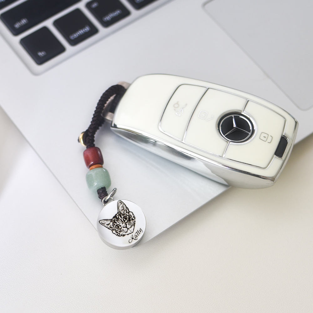 萌宠汽车钥匙链定制刻字刻照片