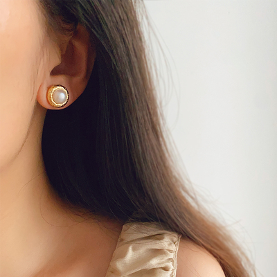 天然珍珠经典百搭小香风耳钉