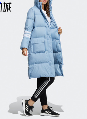 Adidas/阿迪达斯正品Neo冬春季女子中长款休闲外套羽绒服H18622