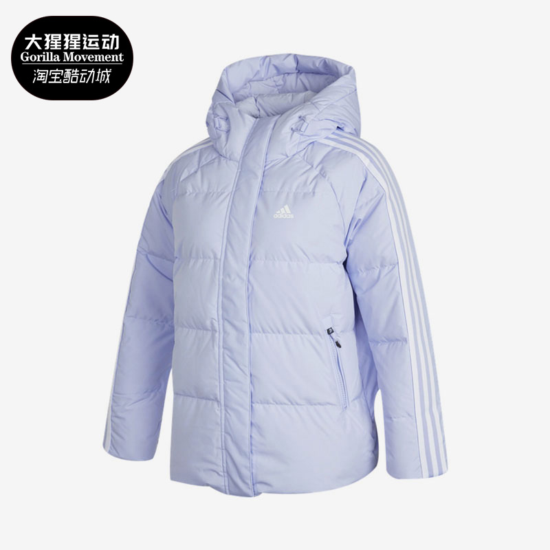阿迪达斯冬季运动连帽羽绒服外套